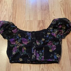 Cute Floral Crop Top